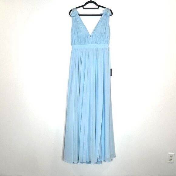 Mac Duggal 55321 Womens Size 8‎ Light Powder Blue Chiffon Long Maxi Gown Dress - Picture 6 of 14